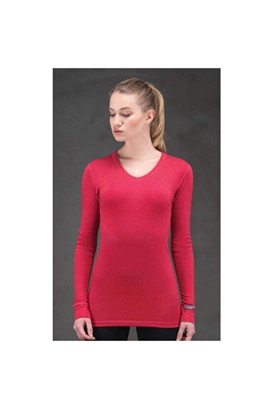 Thermal Unisex T-shirt Uzunkol-1257-kırmızı