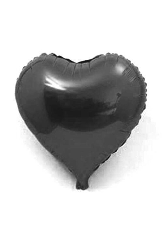 Kalp Folyo Balon 5 Adet 40 Cm 16 Inç Siyah Renk