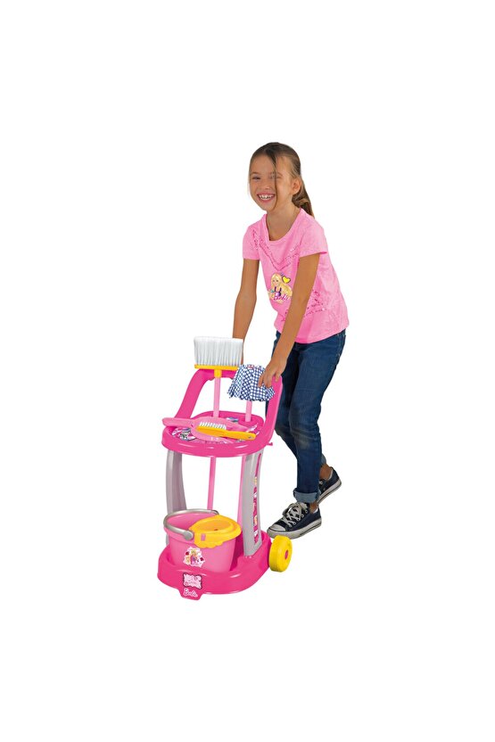 Barbie Temizlik Arabası - Ev Eşyaları Seti - Ev Oyuncakları Seti