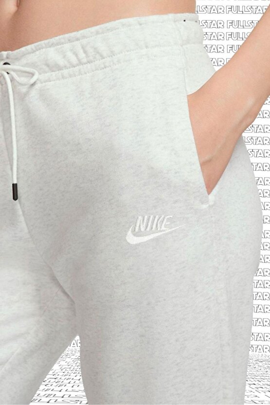 Sportswear Essential Fleece Sweatpant Pamuklu Şardonlu Eşofman Altı Beyaz Melanj