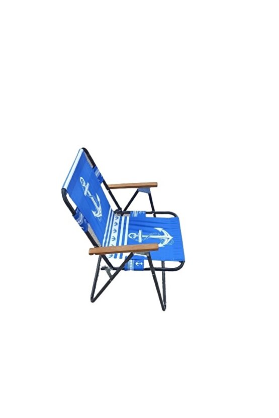 Bahçe Kamp, Plaj, Sandalyesi Ahşap Kollu Çapa Desenli