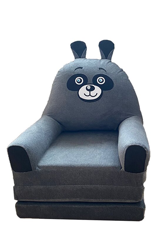 Katlanabilir Bebek-çocuk Koltuğu Sandalye Portatif Yatak Puf Hardal Panda
