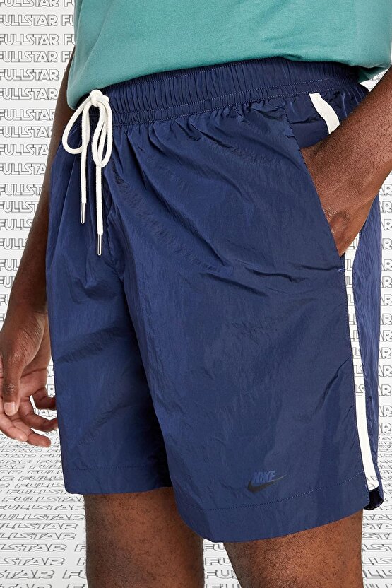 Sportswear Mens Shorts Slip Astarlı Dokuma Lacivert Deniz Havuz ve Günlük Erkek Şort