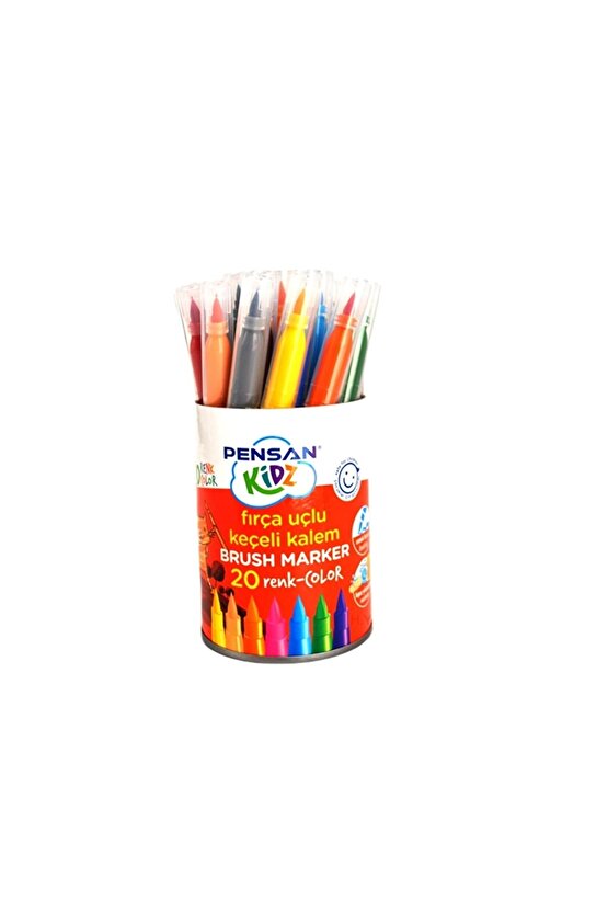 Kidz 4000 20 Renk Fırça Uçlu Keçeli Kalem