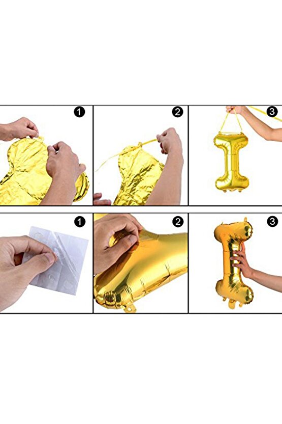 Yılbaşı 2024 Altın Gold Renk Rakam Balon Seti 76 cm Yılbaşı Mutlu Yıllar Banner Balon Seti