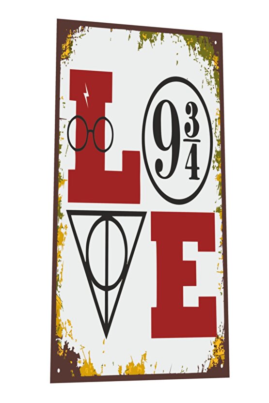 Harry Potter Hogwart Dokuz Çeyrek Love Mini Retro Ahşap Poster