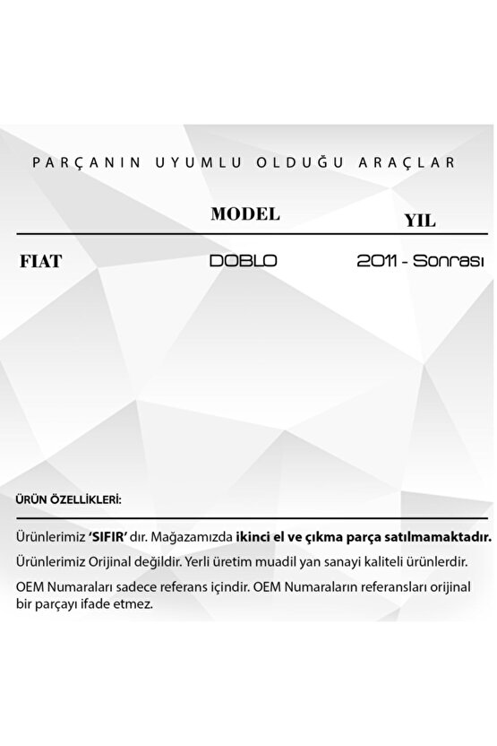 Fiat Doblo Için Dış Orta Sürgülü Kapı Açma Teli (sol Taraf)