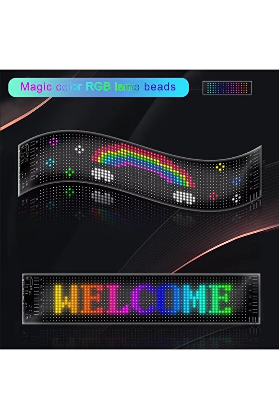 LED Matrix PANEL esnek USB 5V Bluetooth App kaydırma reklam LED araba sloganı esnek RGB Kayan YAZI