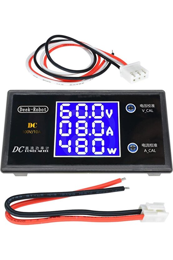 Dc 0-100V 10A Digital Voltmetre Ampermetre ve Wattmetre Deekrobot 0-1000W Mavi LCD