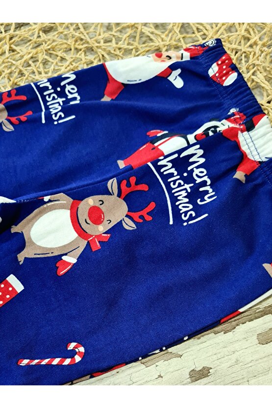 Noel Baba Bebekl Çoraplı Pantolon - Yılbaşı Bebek Kostüm- Yeni Yıl Bebek Pantolon