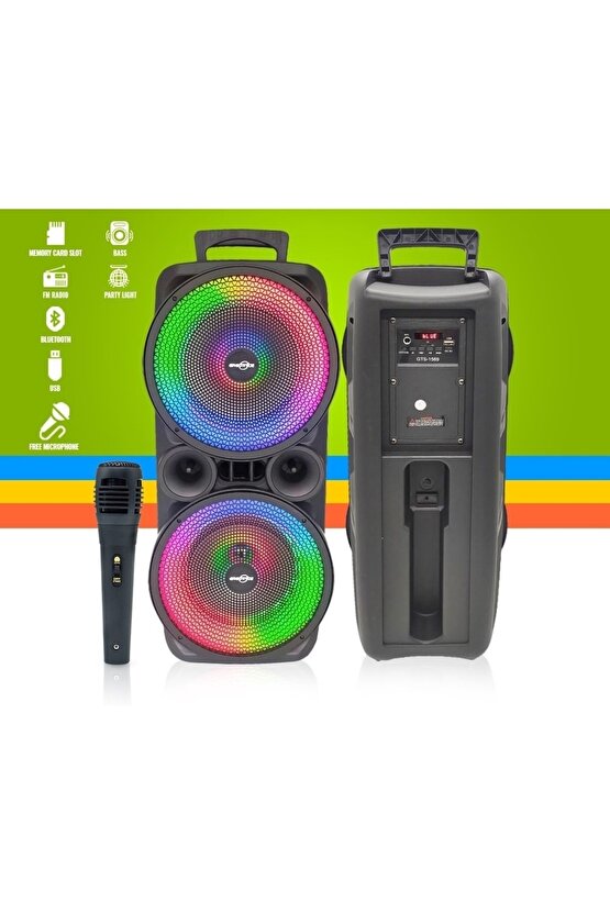 Bluetooth Speaker Kablosuz Hoparlör Led Işıklı Fm Radyolu Sd Kart Ve Usb Girişli Şarjlı Hoparlör