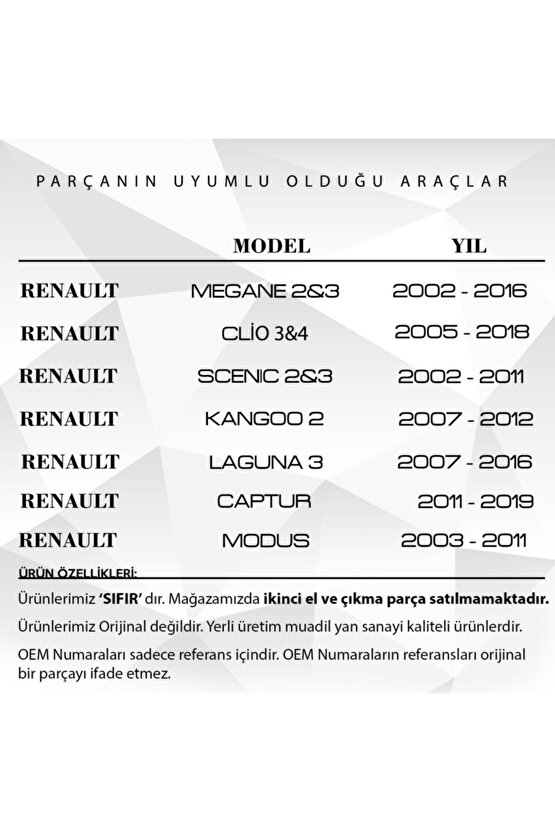 Uyumlu Renault Megane, Clio, Scenic,kangoo,laguna Için Bagaj Açma Düğmesi