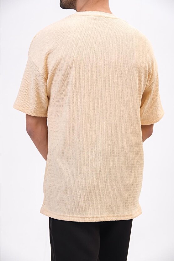 Erkek Bürümcük Kumaş Oversize Tshirt