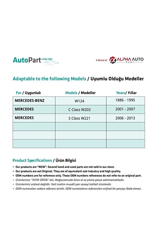 Mercedes C Class W203 Için Çamurluk Ağzı Sağ-sol-set