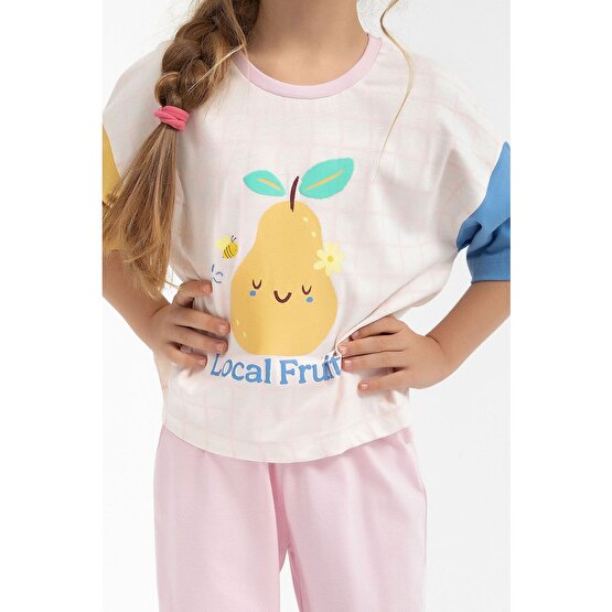 RolyPoly Local Fruit Açık Sarı Kız Çocuk Pijama Takımı