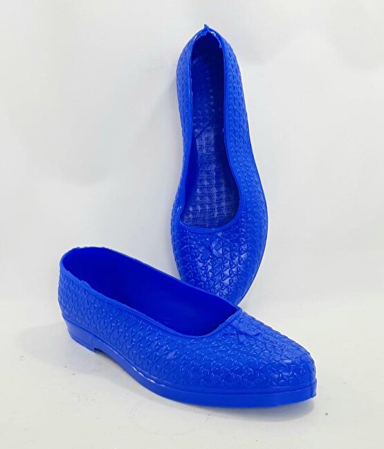 Makosen Lacivert Plastik Naylon Ayakkabı Düz Topuksuz
