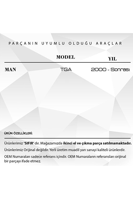 Man Tga Için Cam Açma Düğme Kapağı (2 ADET)