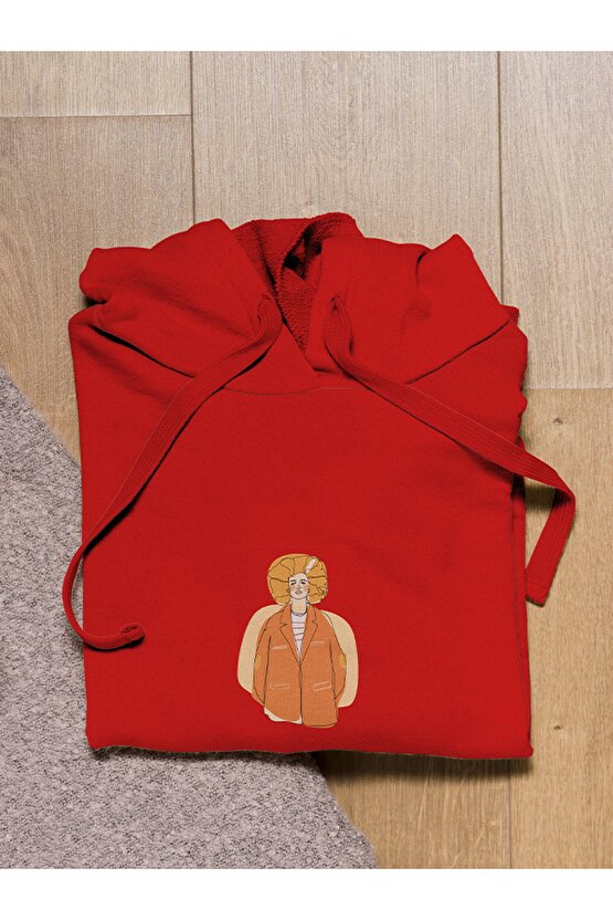 Cool Sade Baskılı Tasarım 2 Iplik Şardonlu Gri Hoodie Sweatshirt