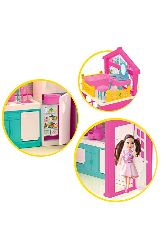 Lolanın 3 Katlı Evi - Ev Oyuncak - Lolanın 3 Katlı Ev Seti - Barbie Ev Seti