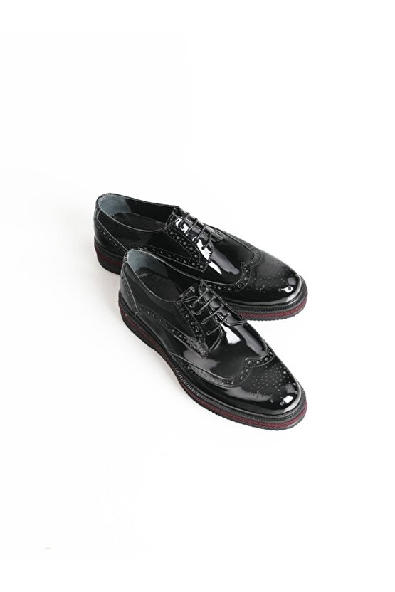 Hakiki Deri Siyah Erkek Klasik Ayakkabı Mt442-black Shıny
