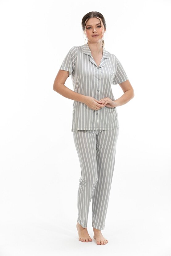 Kadın Bambu Kısa Kollu Pijama Takımı 73101