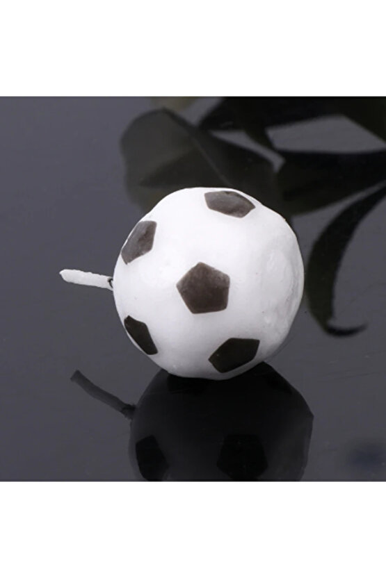 Futbol Topu Pasta Mumu 6lı 2x2 cm Futbol Konsept Doğum Günü Parti Pasta Mumu