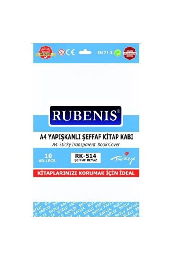 A4 Yapışkanlı Şeffaf Kitapdefter Kabı 10 Adet Kampanyalı