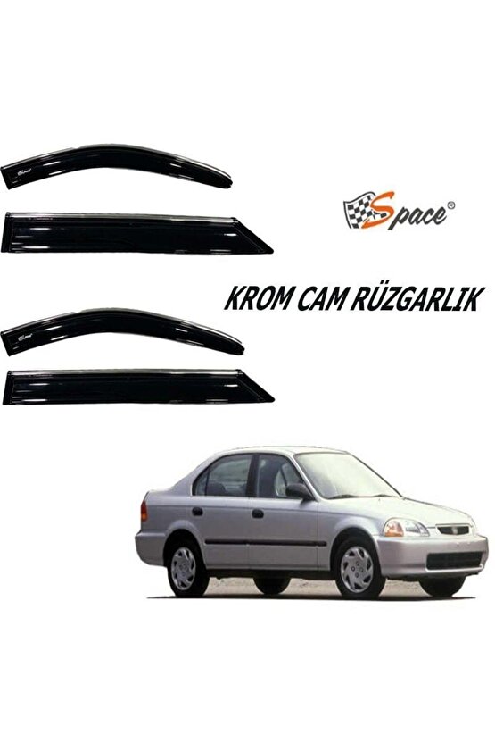 Honda Civic Uyumlu Cam Rüzgarlığı Kromlu 1996  2001