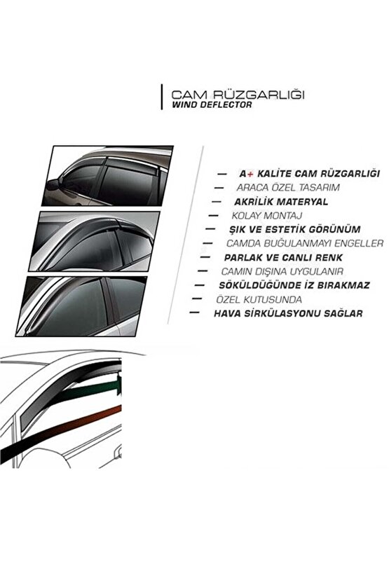 Peugeot Rifter Cam Rüzgarlığı Marka Mugen 2li