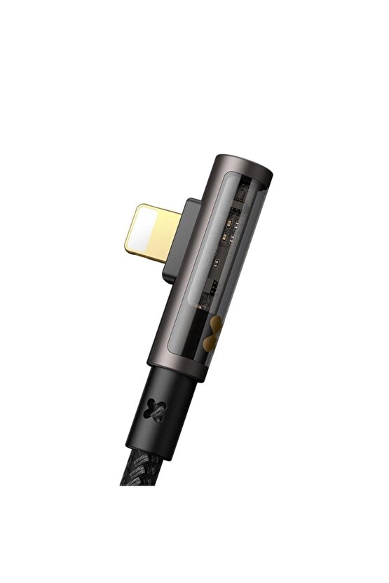 CA-3390 Type-C to Lightning PD 90° Açılı iPhone Hızlı Şarj & Data Kablosu 1.2m - Siyah