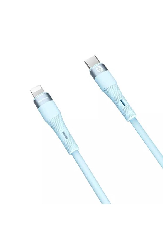 Typec iPhone 27W Silikon Data Şarj Kablo 1.2m - Mavi