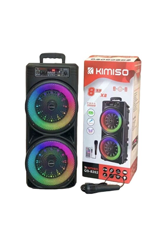 Mikrofonlu Bluetooth Hoparlör Led Işıklı Fm Radyo Sd Kart Usb Girişli Speaker