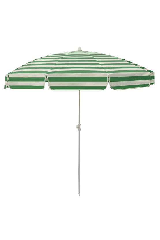 Çizgili Plaj Şemsiyesi Ve Şemsiye Kazığı + (Taşıma Çantası)