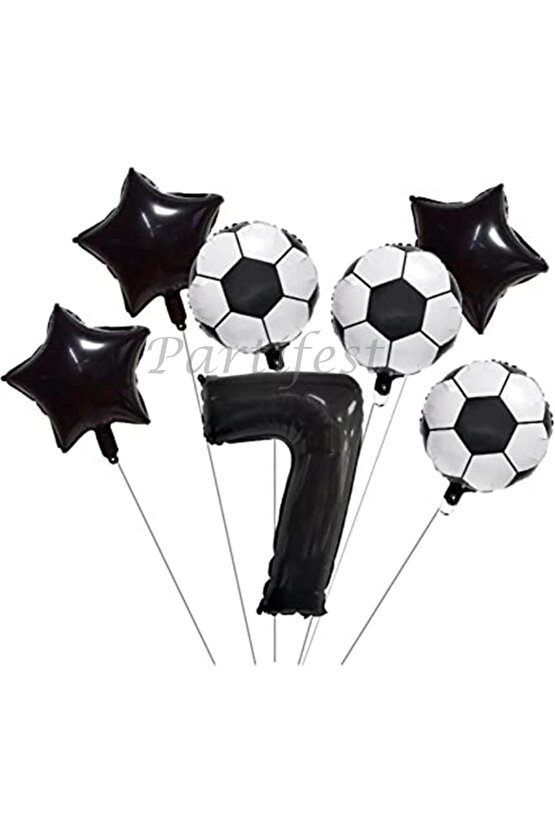 Futbol Konsept 7 Yaş Balon Set Maç Konsept Doğum Günü Set Yaş Balon Set