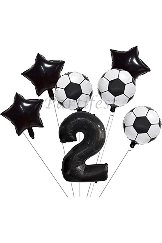 Futbol Konsept 2 Yaş Balon Set Maç Konsept Doğum Günü Set Yaş Balon Set