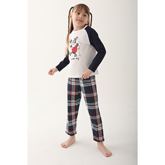Arnetta Winter Day Beyaz Kız Çocuk Uzun Kol Pijama Takım