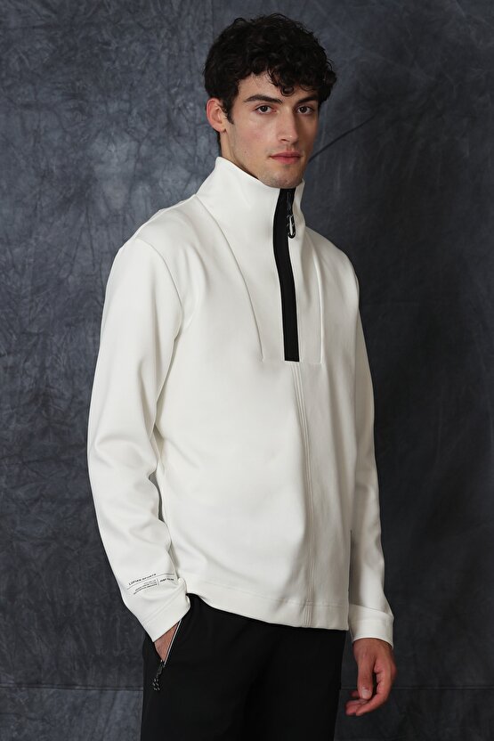 Mark Erkek Sweatshirt Kırık Beyaz