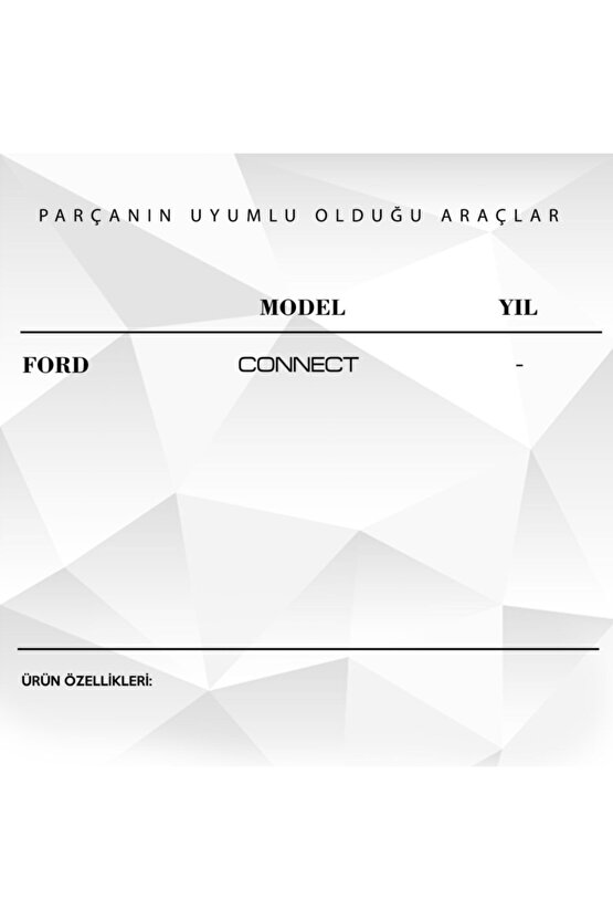 Ford Connect Uyumlu Sol Micro Switch