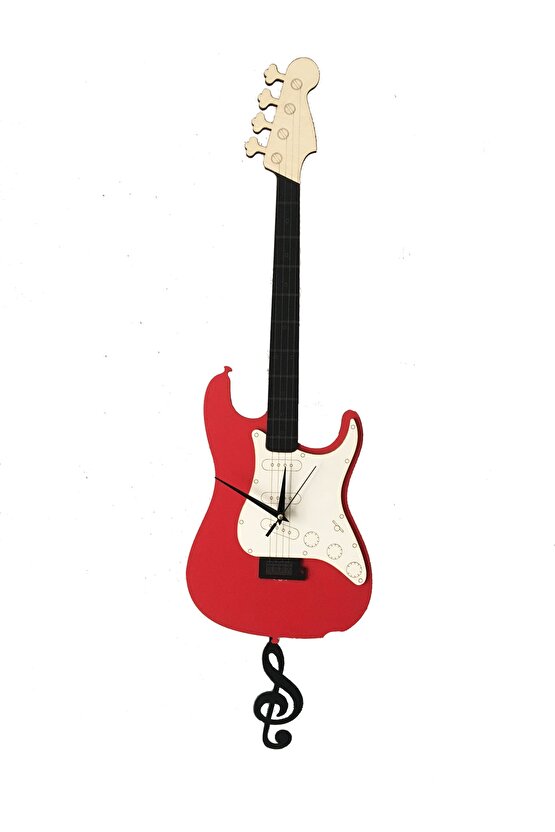 Bas Gitar Dekoratif Sarkaçlı Duvar Saati