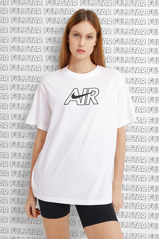 Sportswear Big Air Logo Oversized Tee T-Shirt Unisex Beyaz Tişört