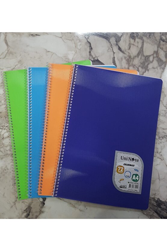 Colormaxi 72 Yaprak Kareli A4 Defter (4 Lü Set)