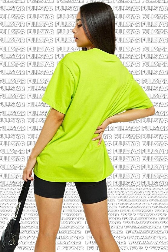 Sportswear Oversized T-shirt Unisex Nakış Swooslu Yeşil Tişört