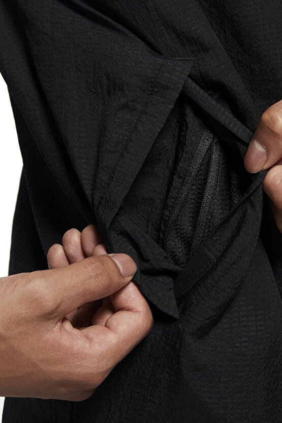 Essential Running Jacket Reflective Packable Toplanabilir Koşu Ceketi Siyah
