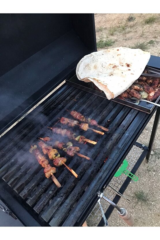 40x70 Demir Kapaklı Barbekü Yazlık Tipi Mangal Grill Oluklu Izgara