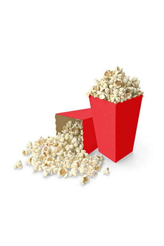 Kırmızı Karton Popcorn Mısır Cips Kutusu 8 Adet