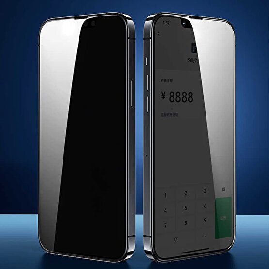 Wontis Motorola Moto G8 Plus Privacy Hayalet Cam Ekran Koruyucu Siyah