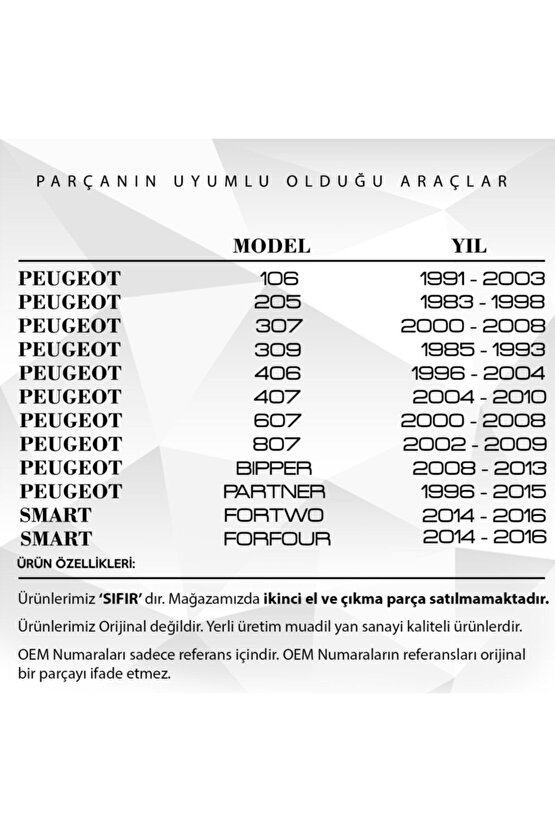 Peugeot, Renault, Smart, Citroen Için Yağ Karter Tapası