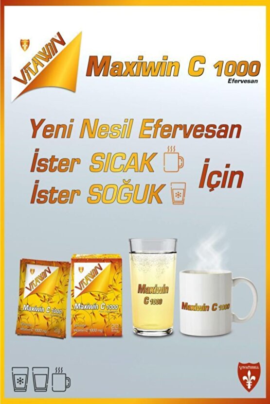 Maxiwin C 1000 Mg Efervesan 20 Saşe X2 (40 Saşe)