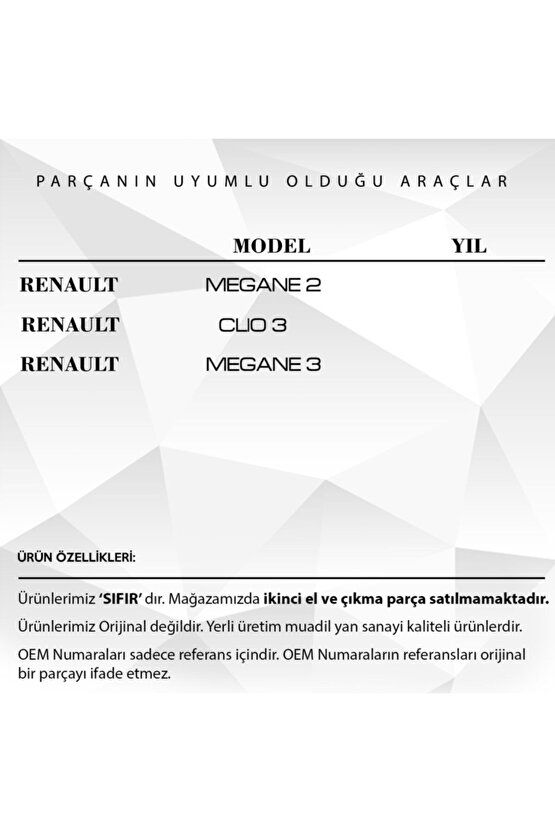 Renault Megane 2, Clio 3 Için Anahtarsız Giriş Sensör Kapağı