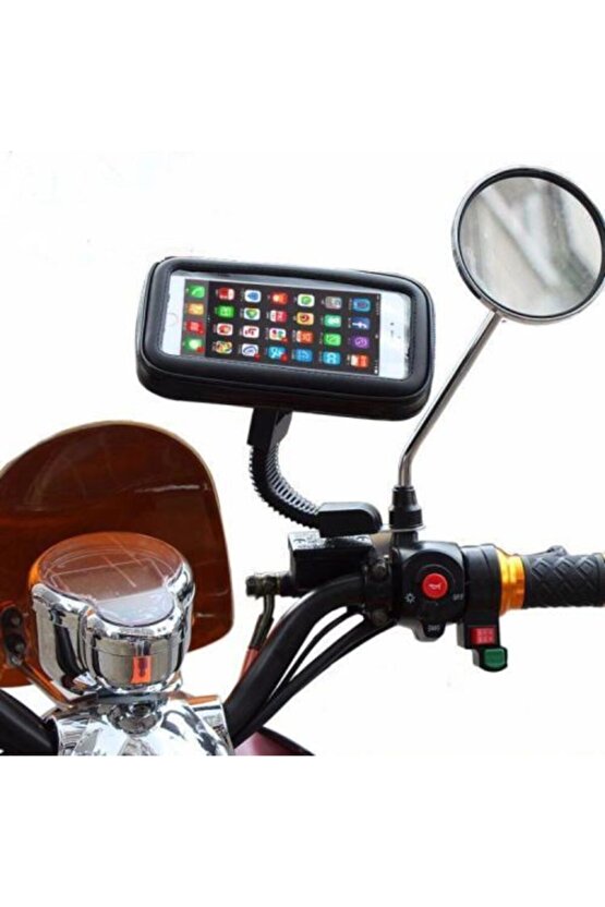 Telefon Tutacağı Motorsiklet 5-6.0 Inc Uyumlu Su Geçirmez Aynaya Montaj